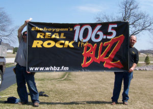 a radio station banner